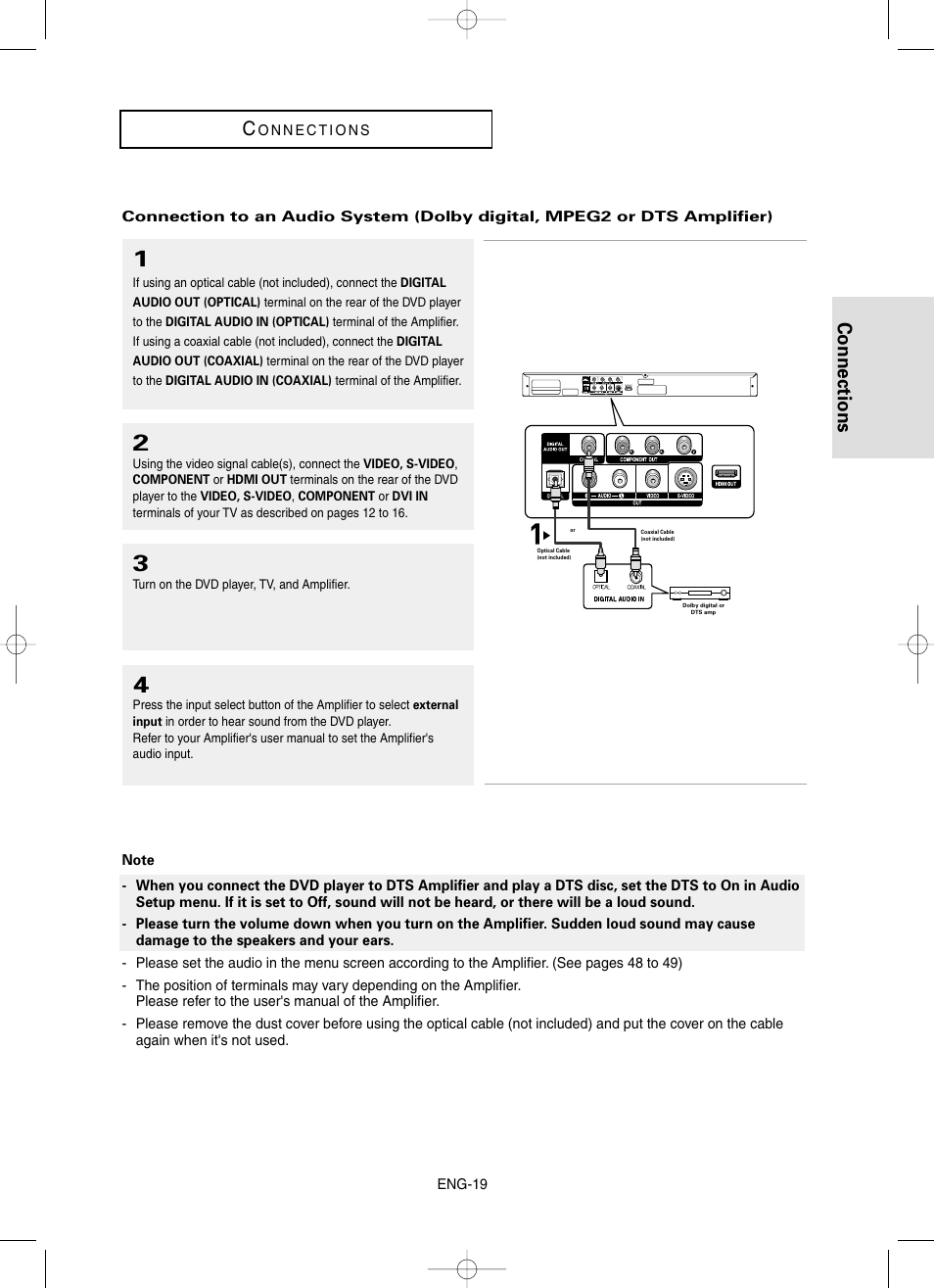 Connections c | Samsung DVD-HD860-XAA User Manual | Page 19 / 64