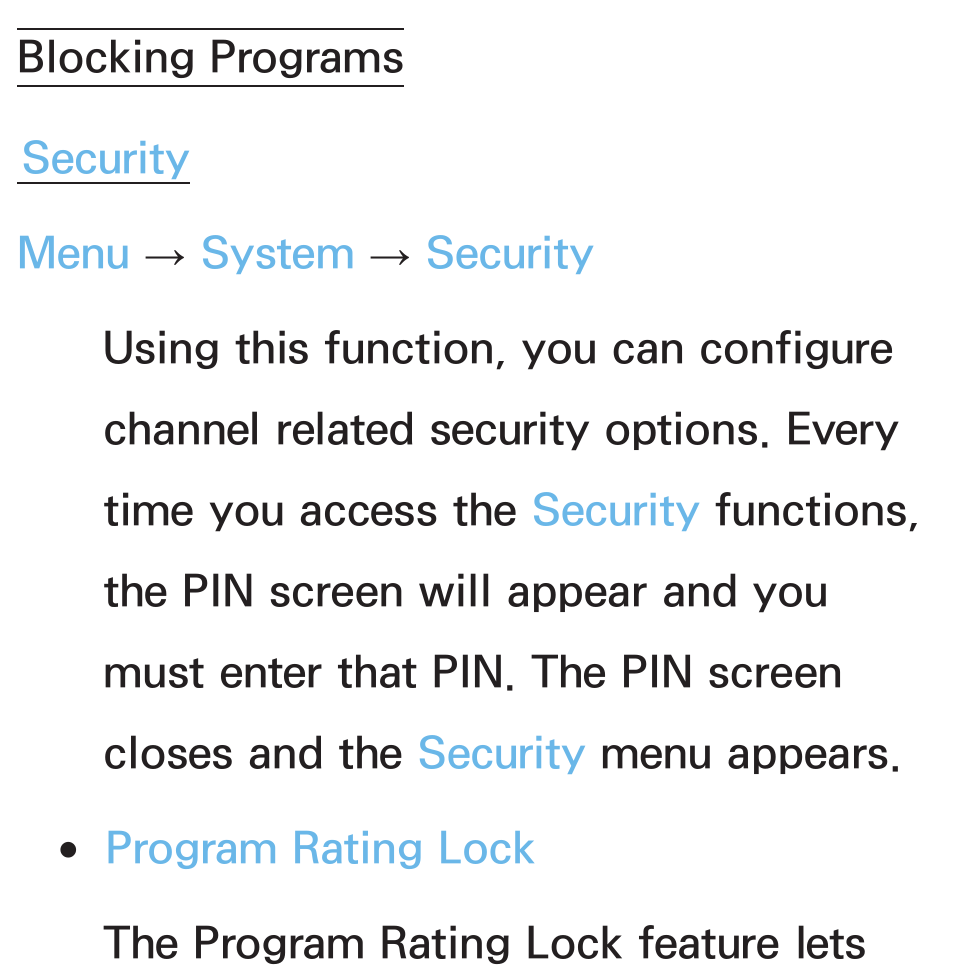 Blocking programs | Samsung PL64E8000GFXZP User Manual | Page 169 / 658