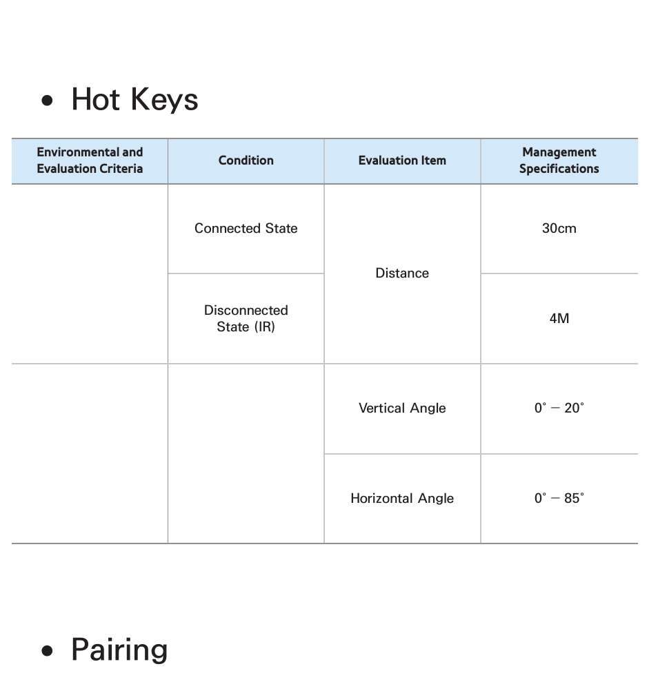 Hot keys, Pairing | Samsung PL64E8000GFXZP User Manual | Page 438 / 658