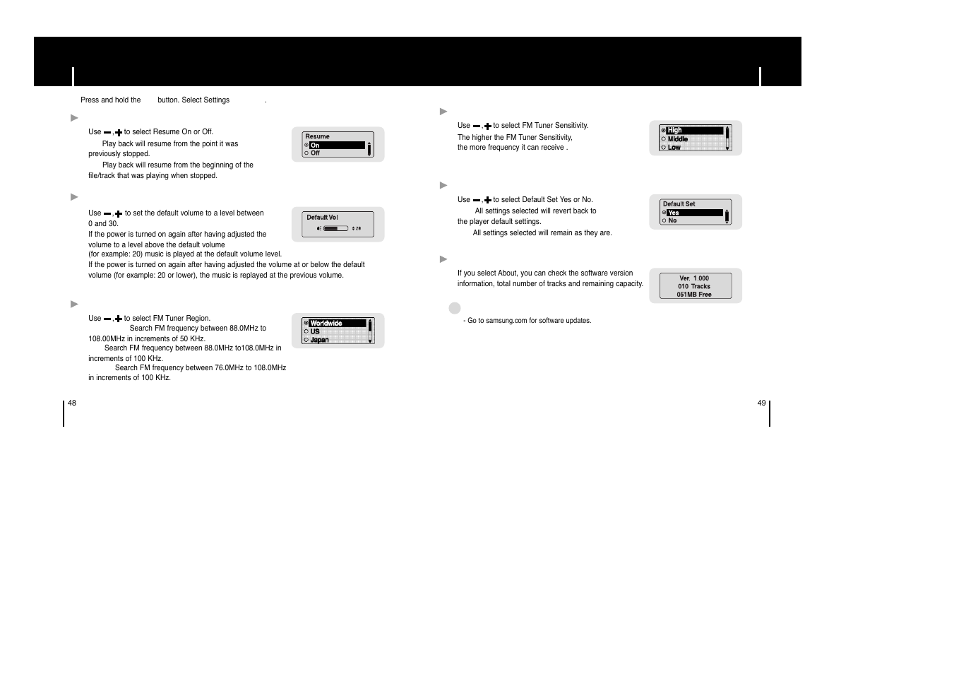 Setting the system | Samsung YP-T6HB-XAA User Manual | Page 25 / 32