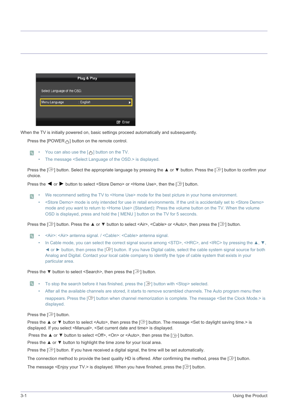 3 using the product, 1 plug & play feature, Using the product | Plug & play feature -1, 3using the product | Samsung LS23PTNSF-ZA User Manual | Page 28 / 76