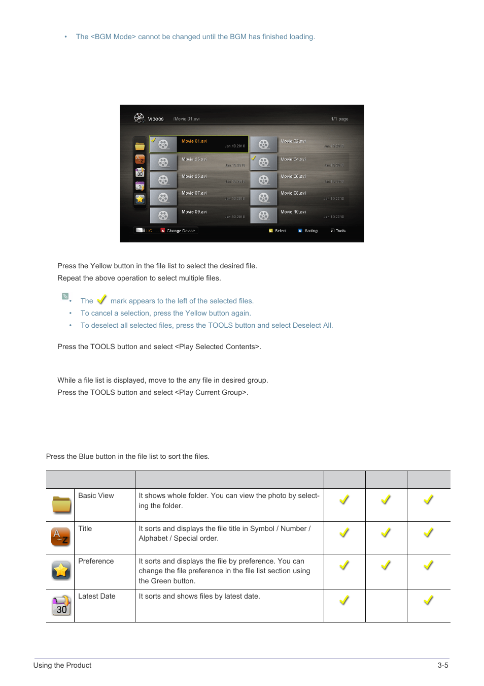 Playing the multiple files, Media play additional function | Samsung LS23PTNSF-ZA User Manual | Page 59 / 76