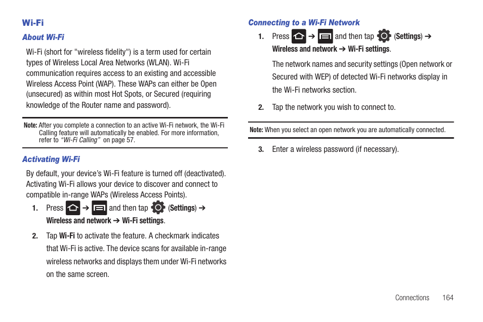 Wi-fi | Samsung SGH-T959HAVTMB User Manual | Page 169 / 248