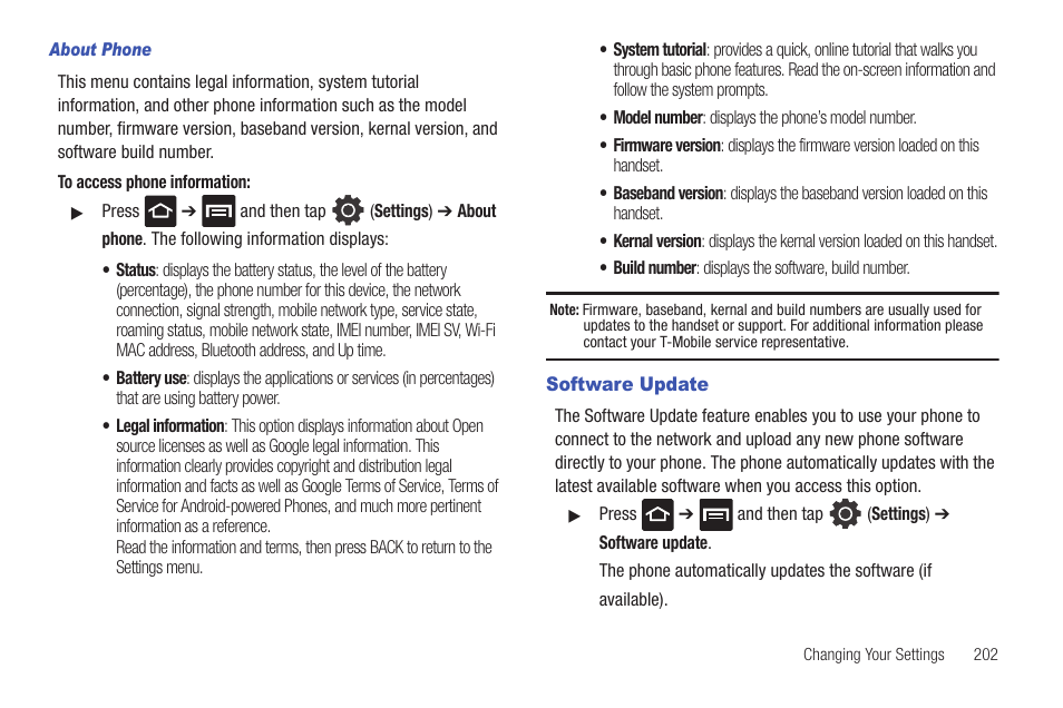 Software update | Samsung SGH-T959HAVTMB User Manual | Page 207 / 248