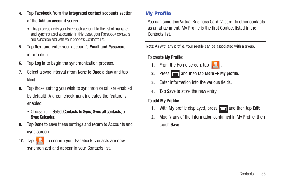 My profile | Samsung SGH-T959HAVTMB User Manual | Page 93 / 248