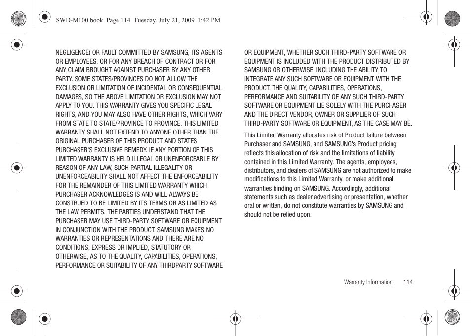 Samsung SWD-M100ZKECLW User Manual | Page 119 / 130