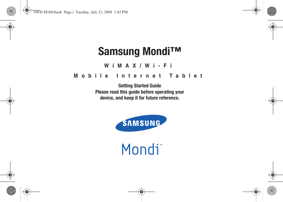 Samsung mondi | Samsung SWD-M100ZKECLW User Manual | Page 3 / 130