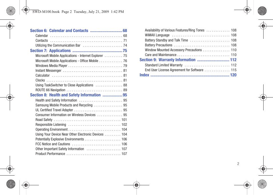 Samsung SWD-M100ZKECLW User Manual | Page 7 / 130