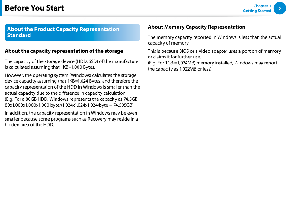 Before you start | Samsung NP770Z7E-S01UB User Manual | Page 6 / 153