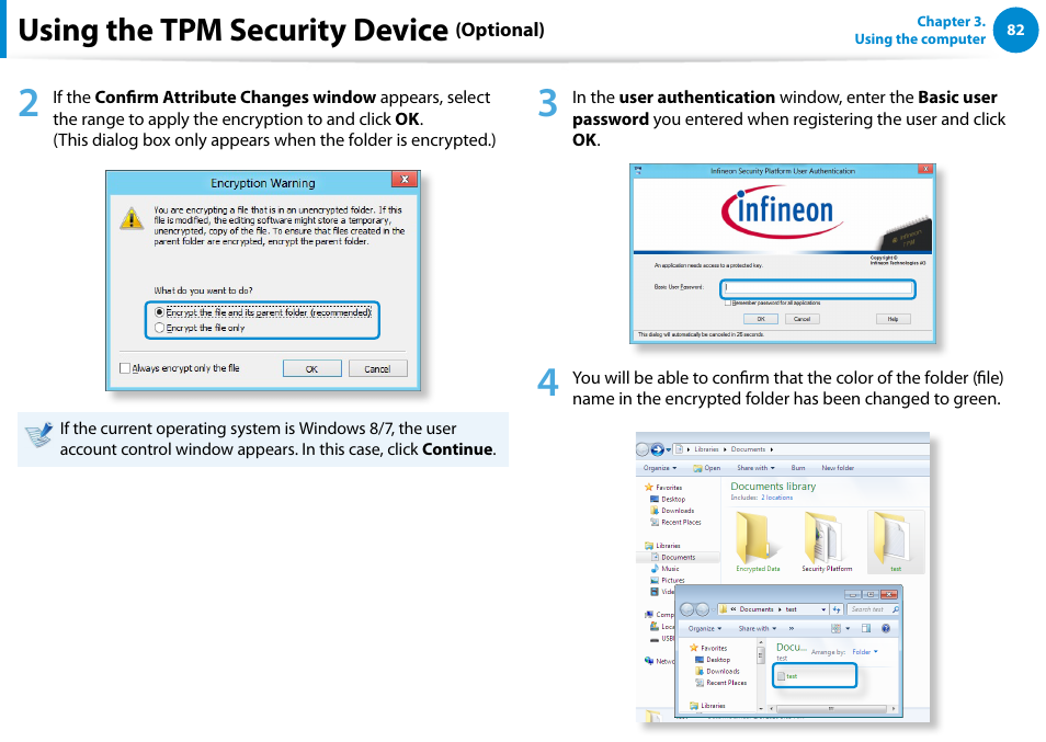 Using the tpm security device | Samsung NP770Z7E-S01UB User Manual | Page 83 / 153