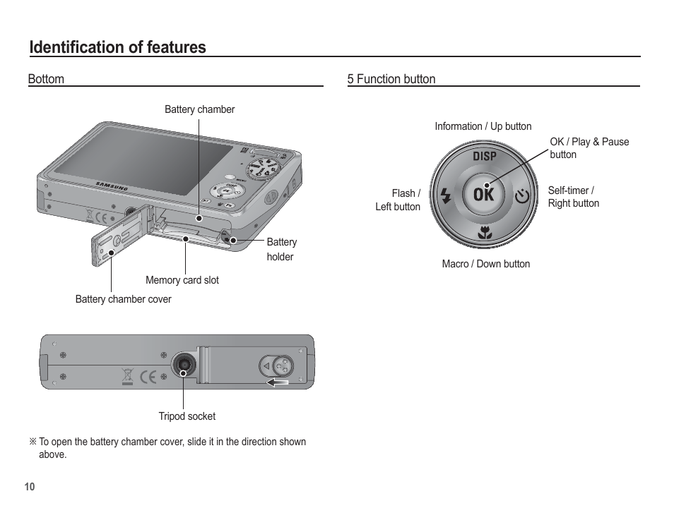 Identifi cation of features | Samsung EC-SL620ABP-US User Manual | Page 11 / 103