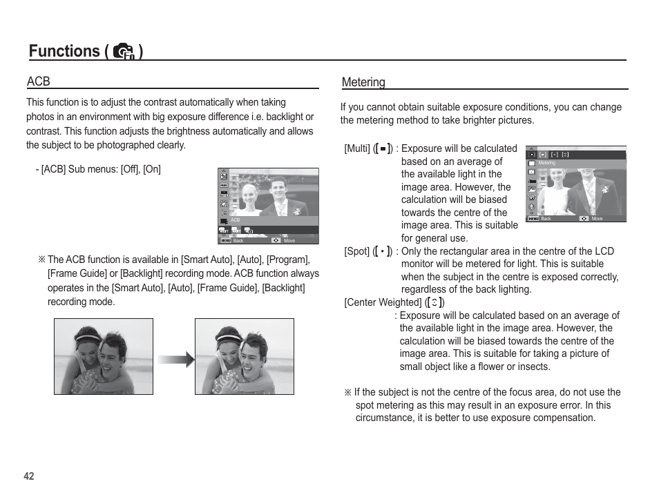 Functions ( ) | Samsung EC-SL620ABP-US User Manual | Page 43 / 103