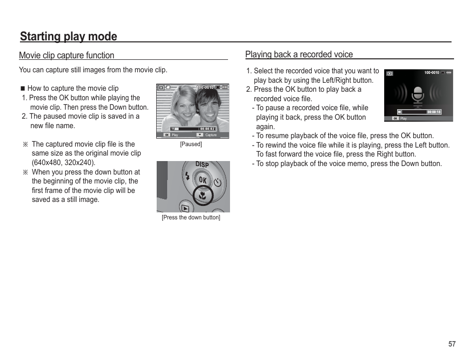 Starting play mode | Samsung EC-SL620ABP-US User Manual | Page 58 / 103