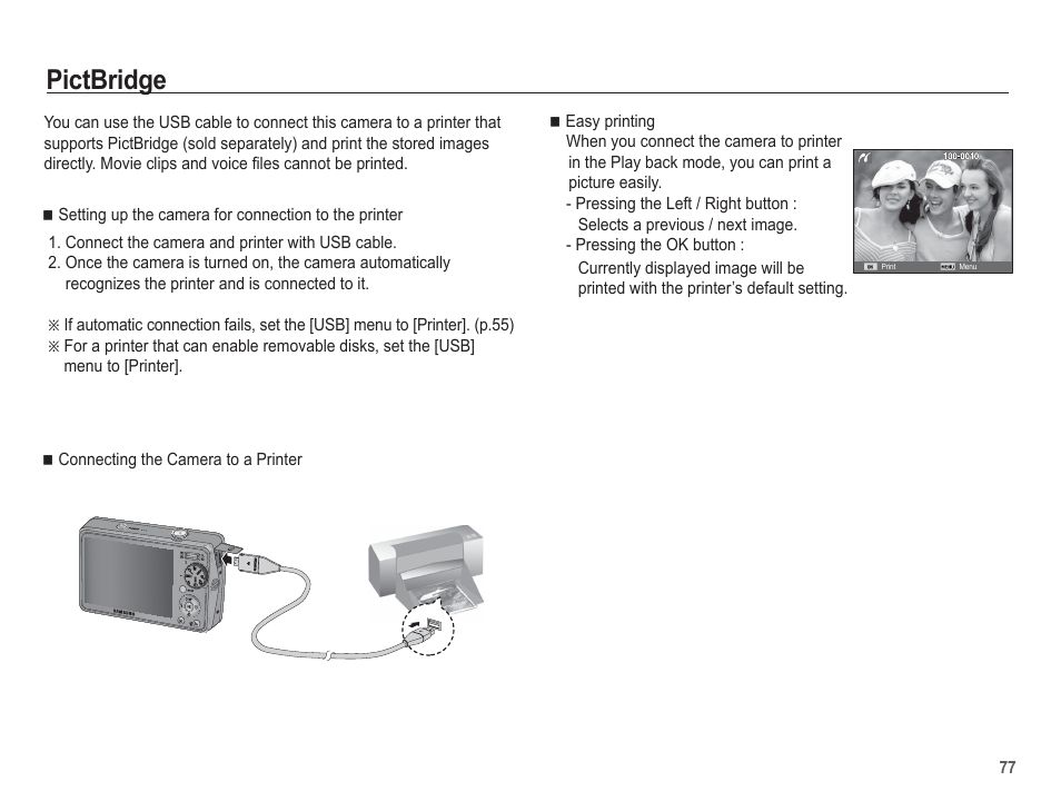 Pictbridge | Samsung EC-SL620ABP-US User Manual | Page 78 / 103