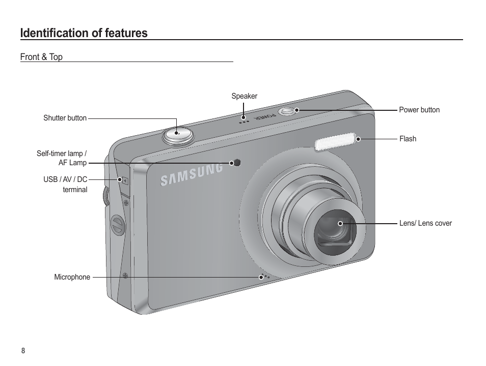 Identifi cation of features | Samsung EC-SL620ABP-US User Manual | Page 9 / 103