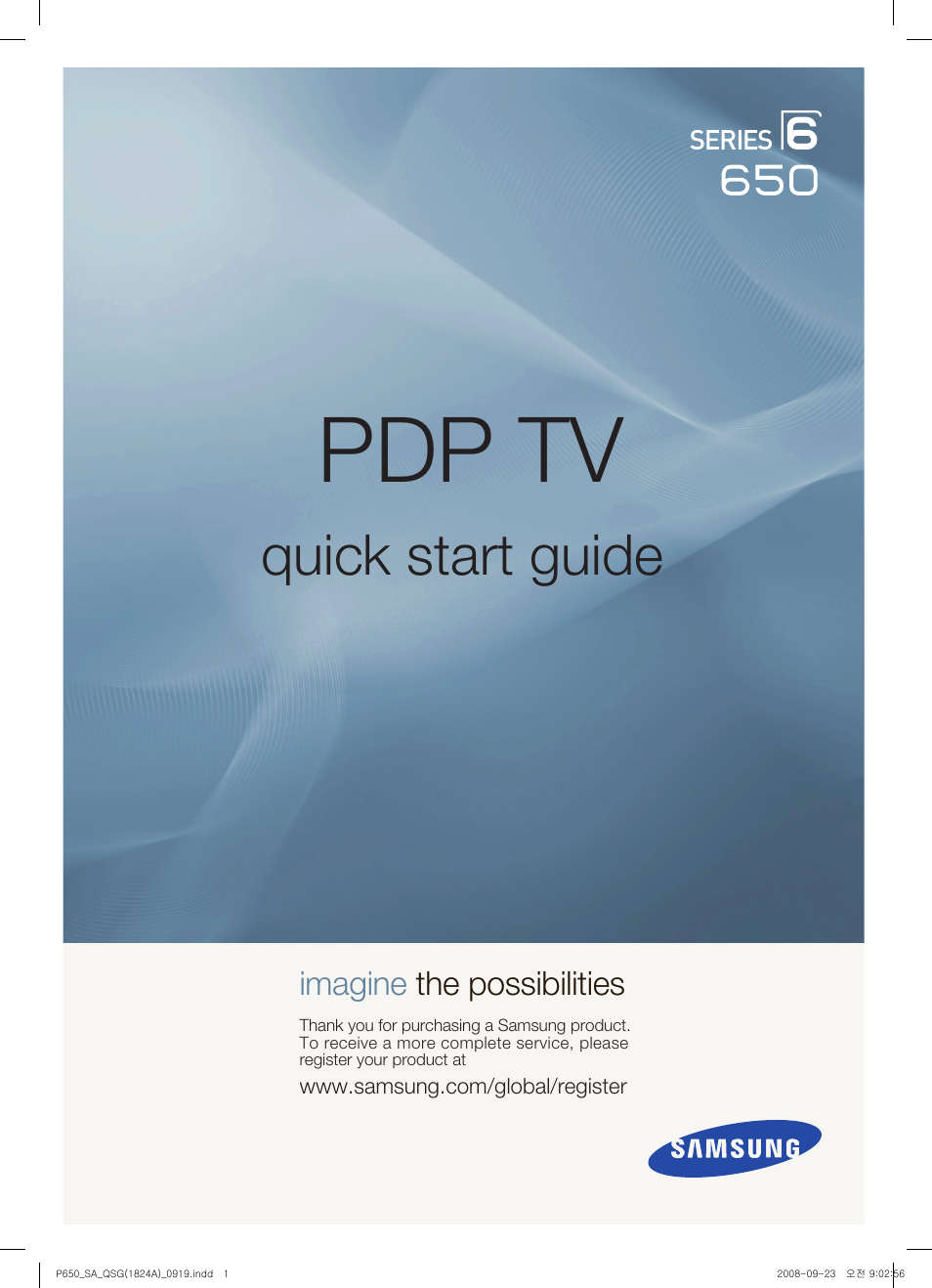 Samsung PL50A650T1RXZP User Manual | 5 pages