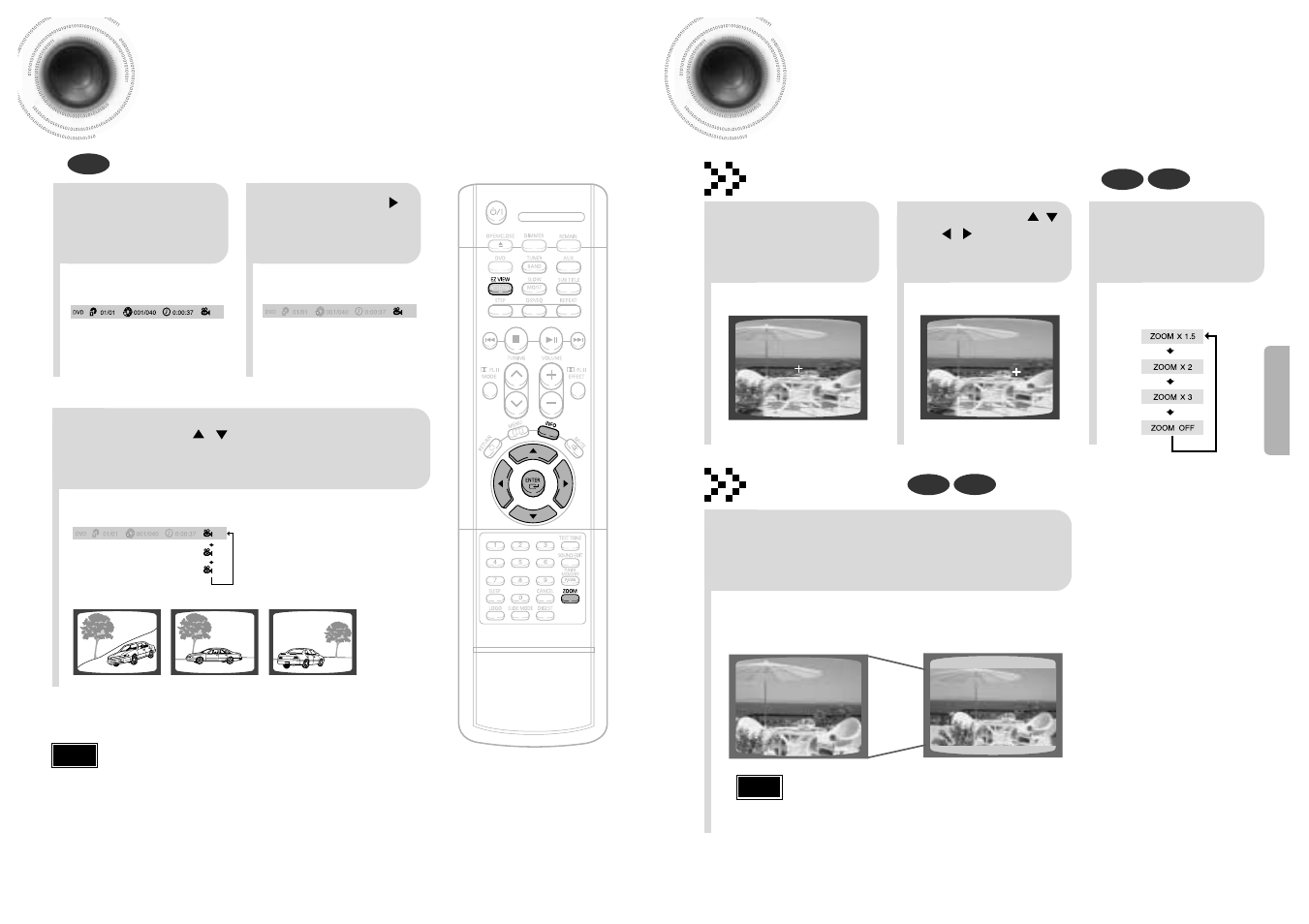 Angle function, Zoom function, 24 zoom function | 23 angle function, Zoom (screen enlarge) function, Aspect ratio | Samsung HTDB120TH User Manual | Page 13 / 31