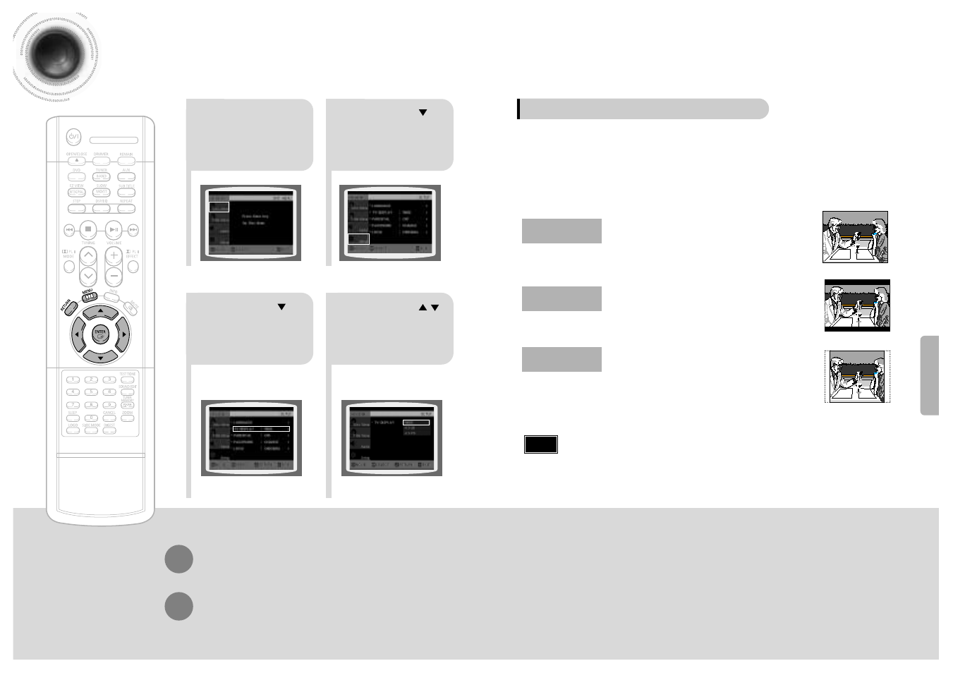 Setting tv screen type, 33 34 setting tv screen type | Samsung HTDB120TH User Manual | Page 18 / 31