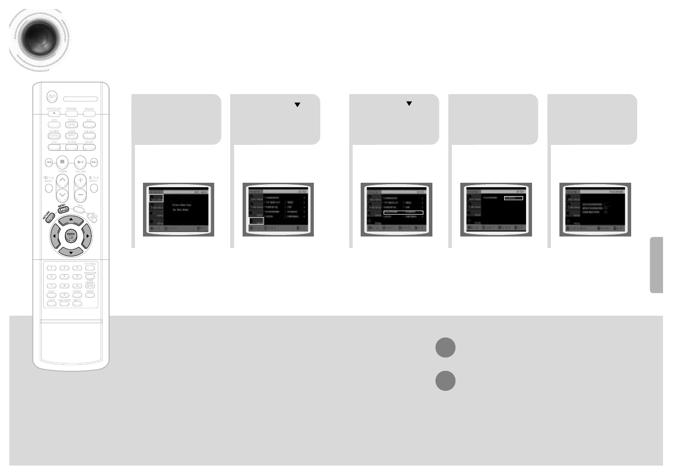 Setting the password | Samsung HTDB120TH User Manual | Page 20 / 31