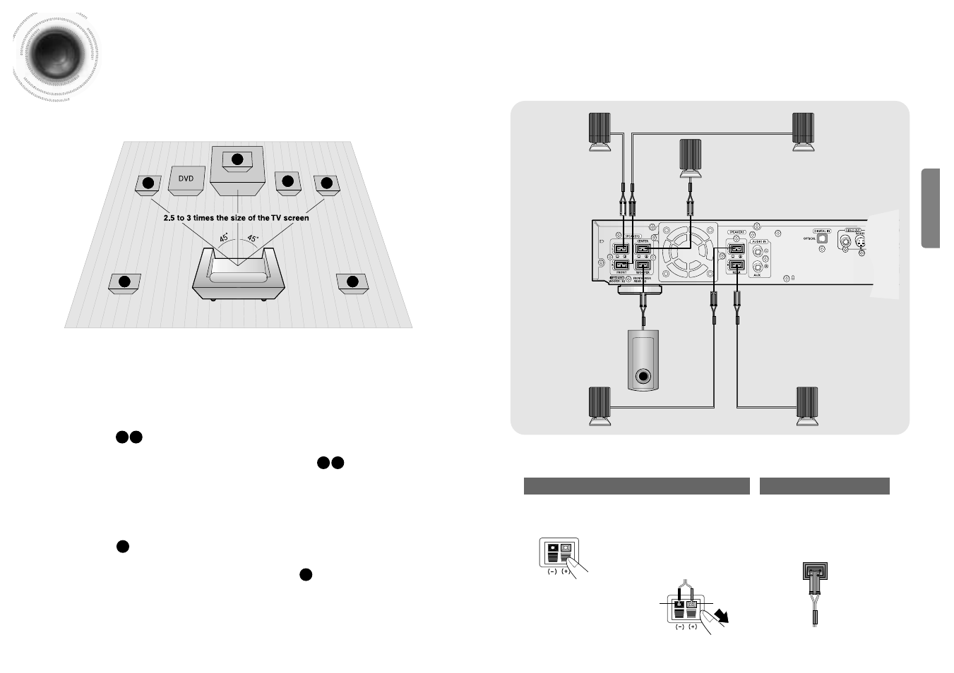 Connecting the speakers, 11 connecting the speakers | Samsung HTDB120TH User Manual | Page 7 / 31