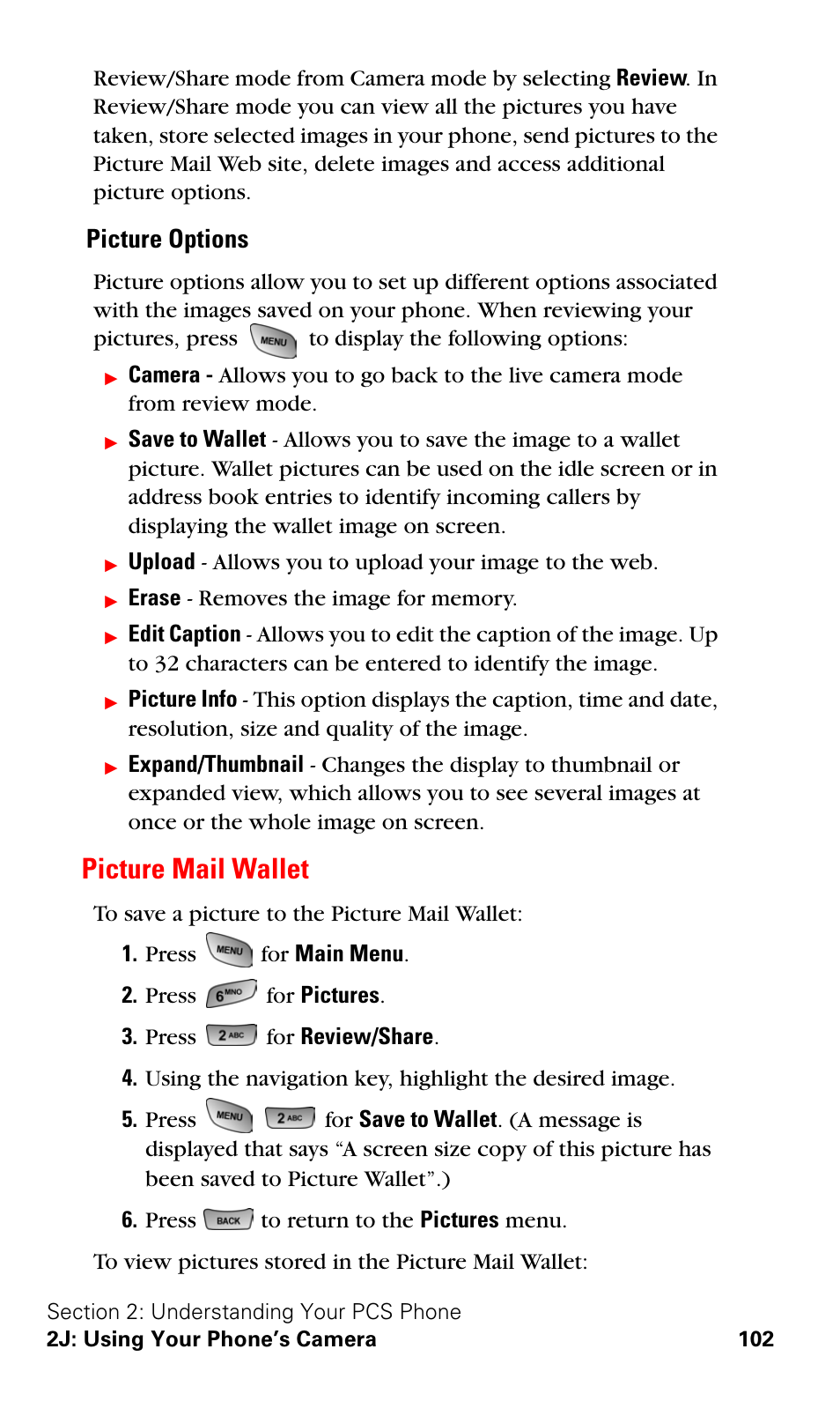 Picture mail wallet, Picture options | Samsung SPH-A600ZSSXAR User Manual | Page 110 / 178