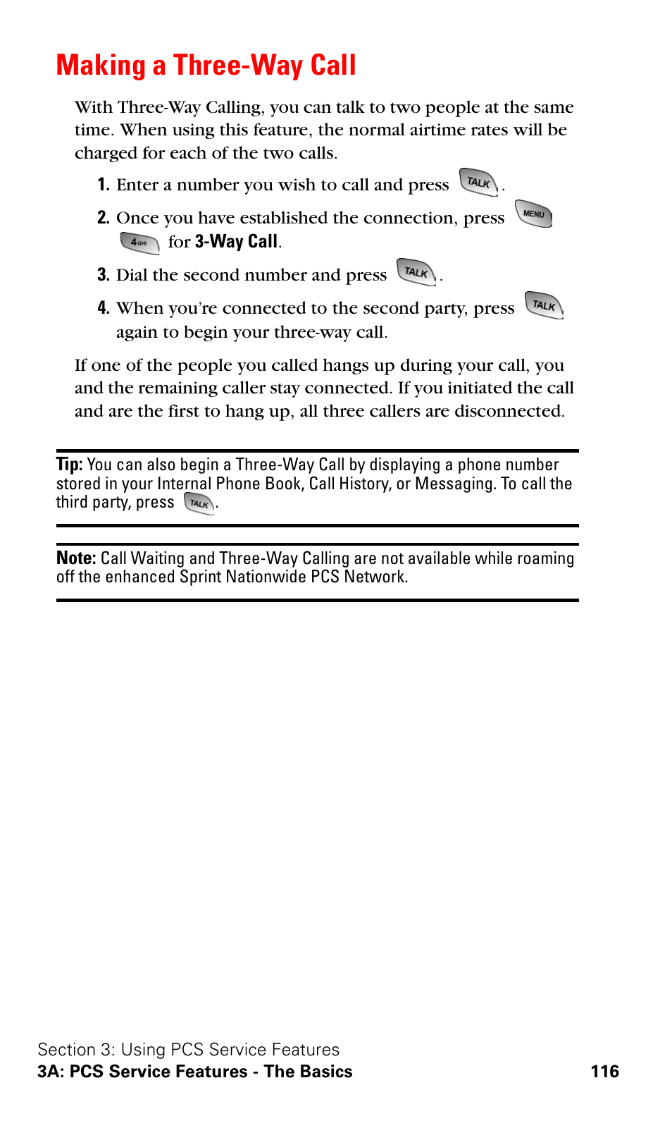 Making a three-way call | Samsung SPH-A600ZSSXAR User Manual | Page 124 / 178