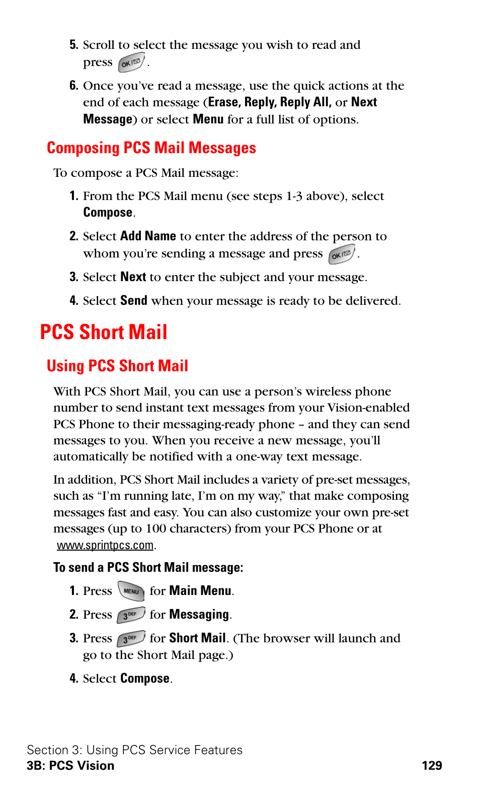 Composing pcs mail messages, Pcs short mail, Using pcs short mail | Samsung SPH-A600ZSSXAR User Manual | Page 137 / 178