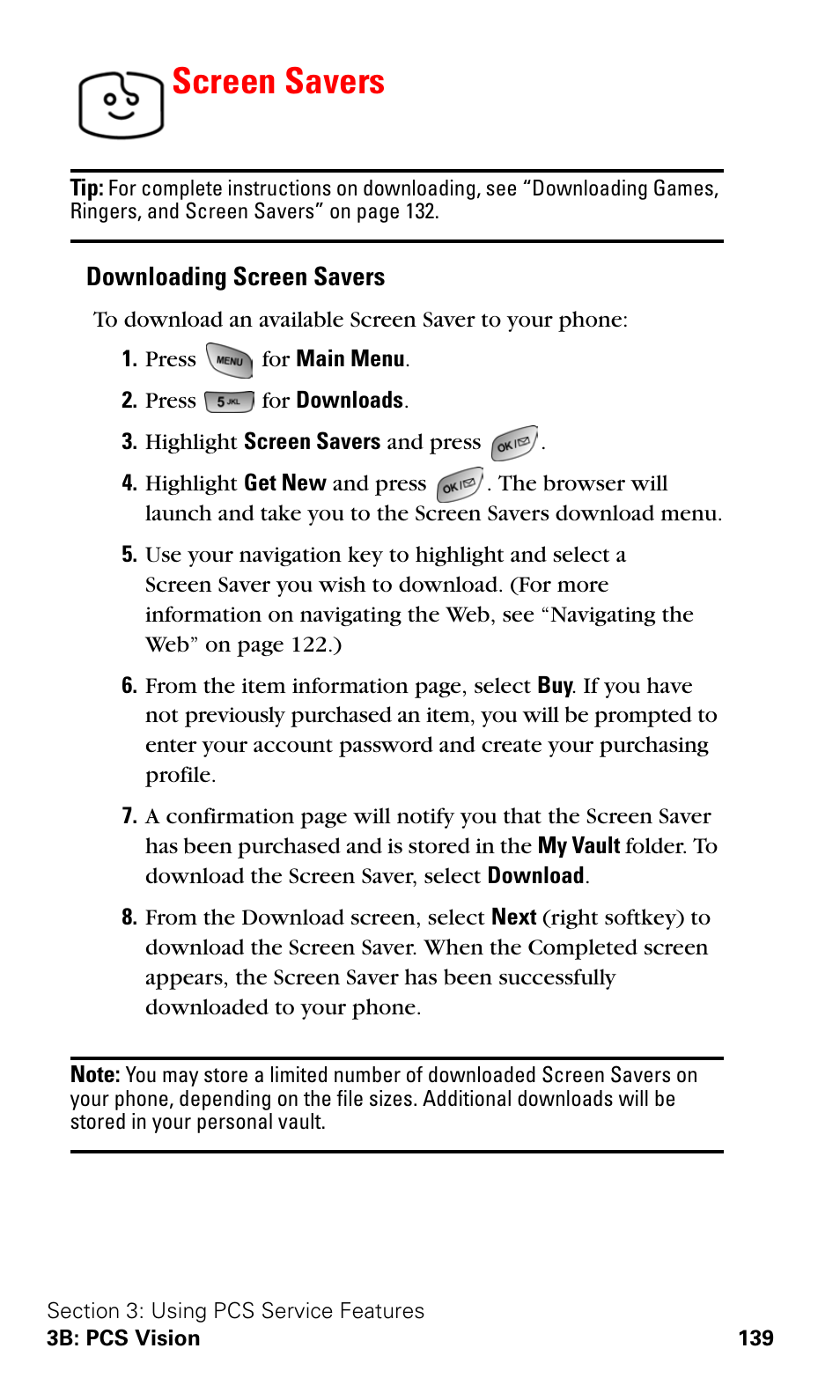 Screen savers | Samsung SPH-A600ZSSXAR User Manual | Page 147 / 178
