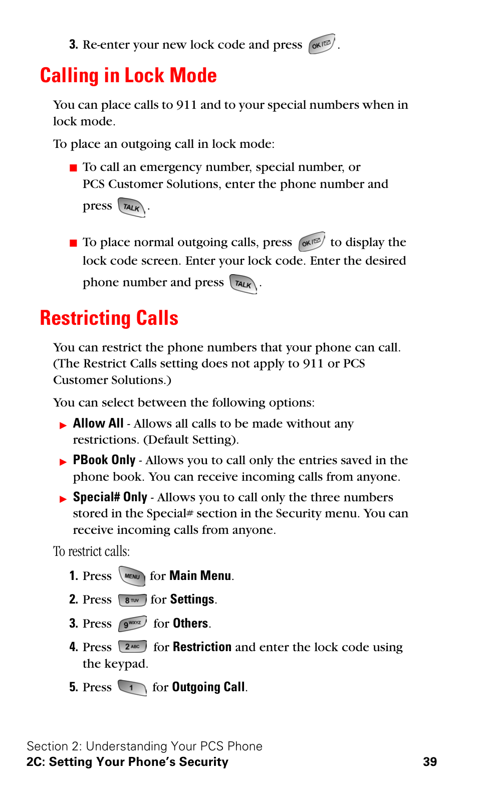 Calling in lock mode, Restricting calls, Calling in lock mode restricting calls | Samsung SPH-A600ZSSXAR User Manual | Page 47 / 178