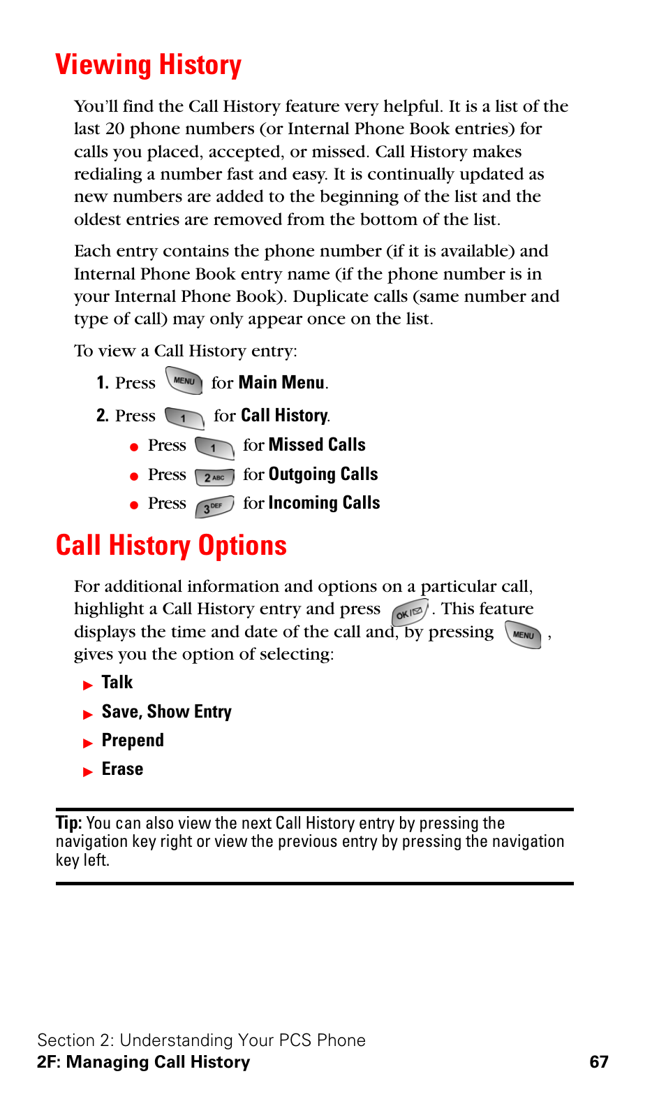 Viewing history, Call history options, Viewing history call history options | Samsung SPH-A600ZSSXAR User Manual | Page 75 / 178
