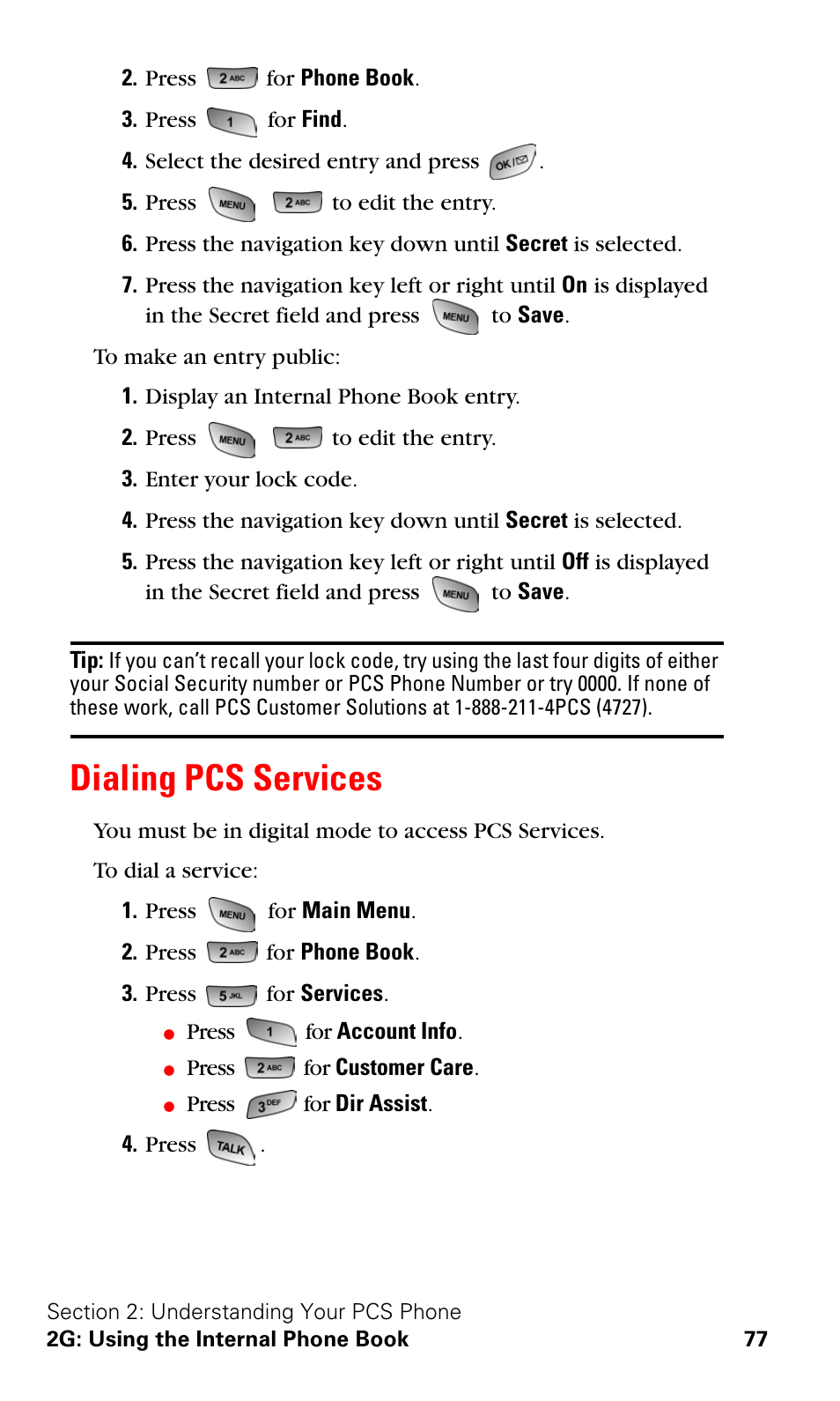 Dialing pcs services | Samsung SPH-A600ZSSXAR User Manual | Page 85 / 178