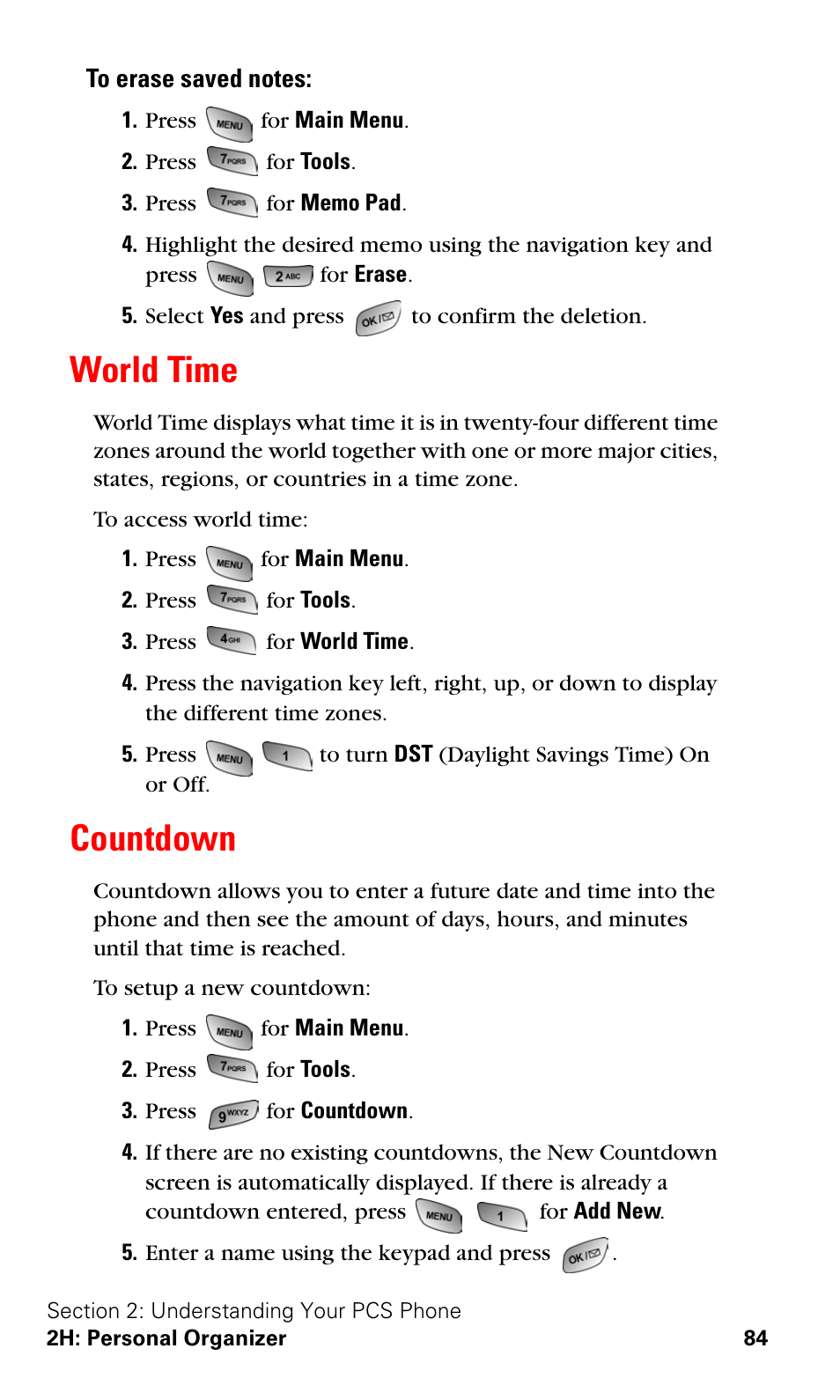 World time, Countdown, World time countdown | Samsung SPH-A600ZSSXAR User Manual | Page 92 / 178