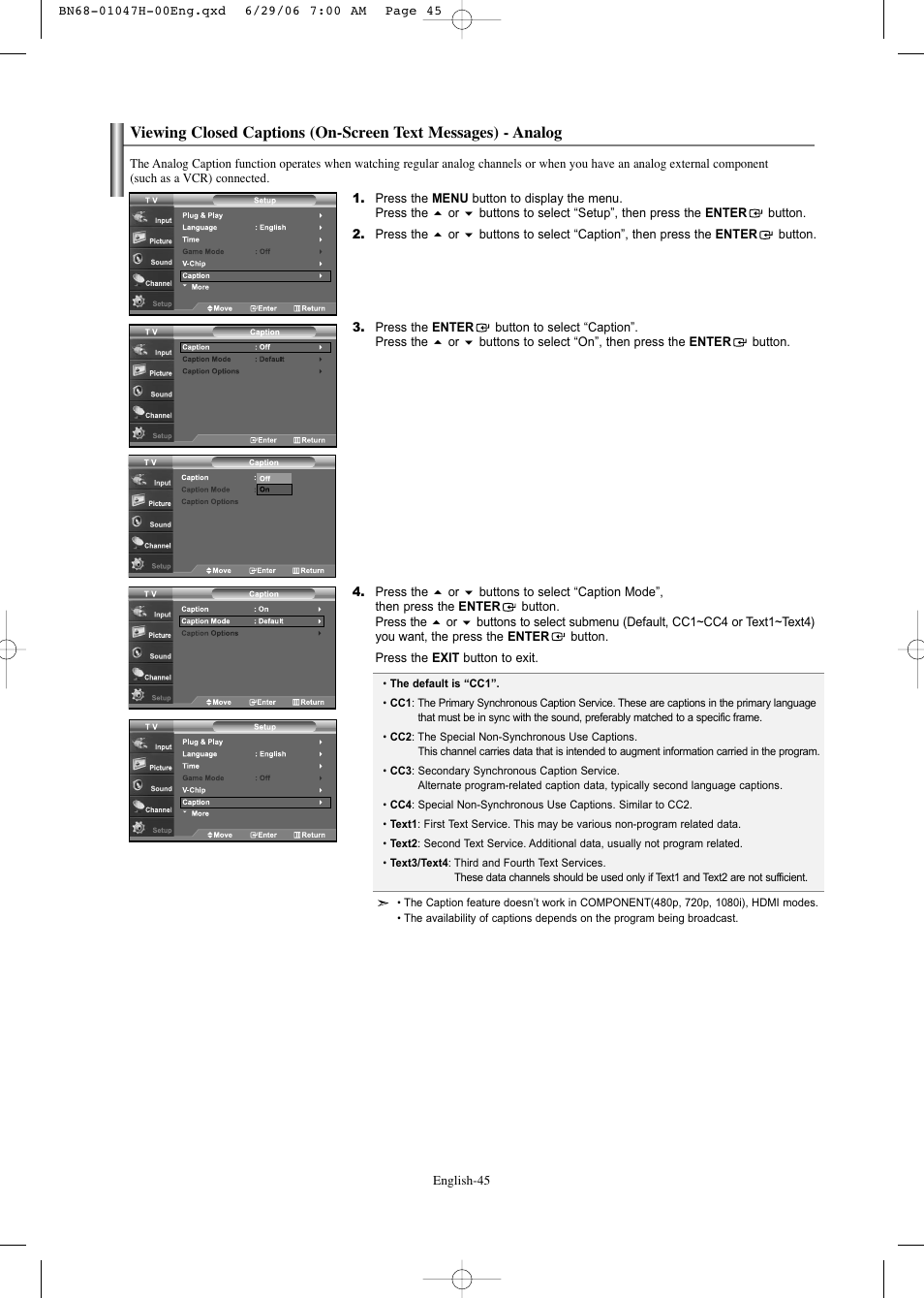 Samsung LNS3296DX-XAA User Manual | Page 47 / 179