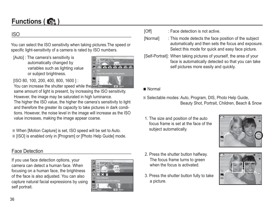 Functions ( ) | Samsung EC-SL40ZZBASUS User Manual | Page 37 / 98