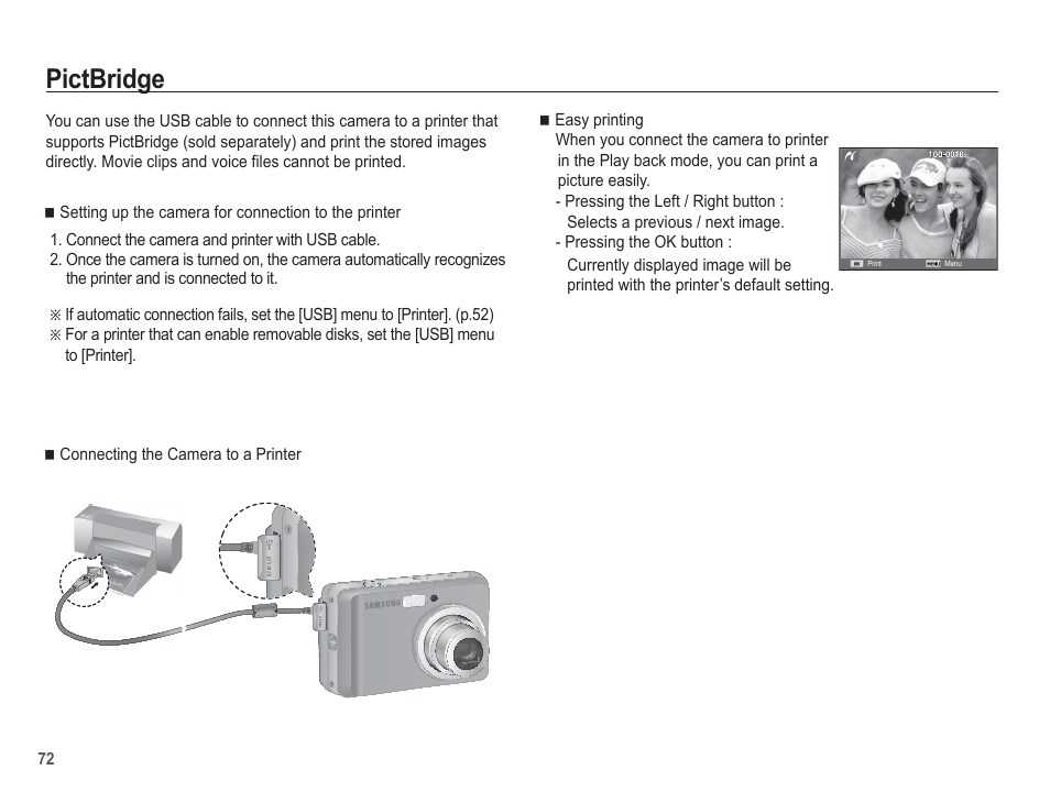 Pictbridge | Samsung EC-SL40ZZBASUS User Manual | Page 73 / 98