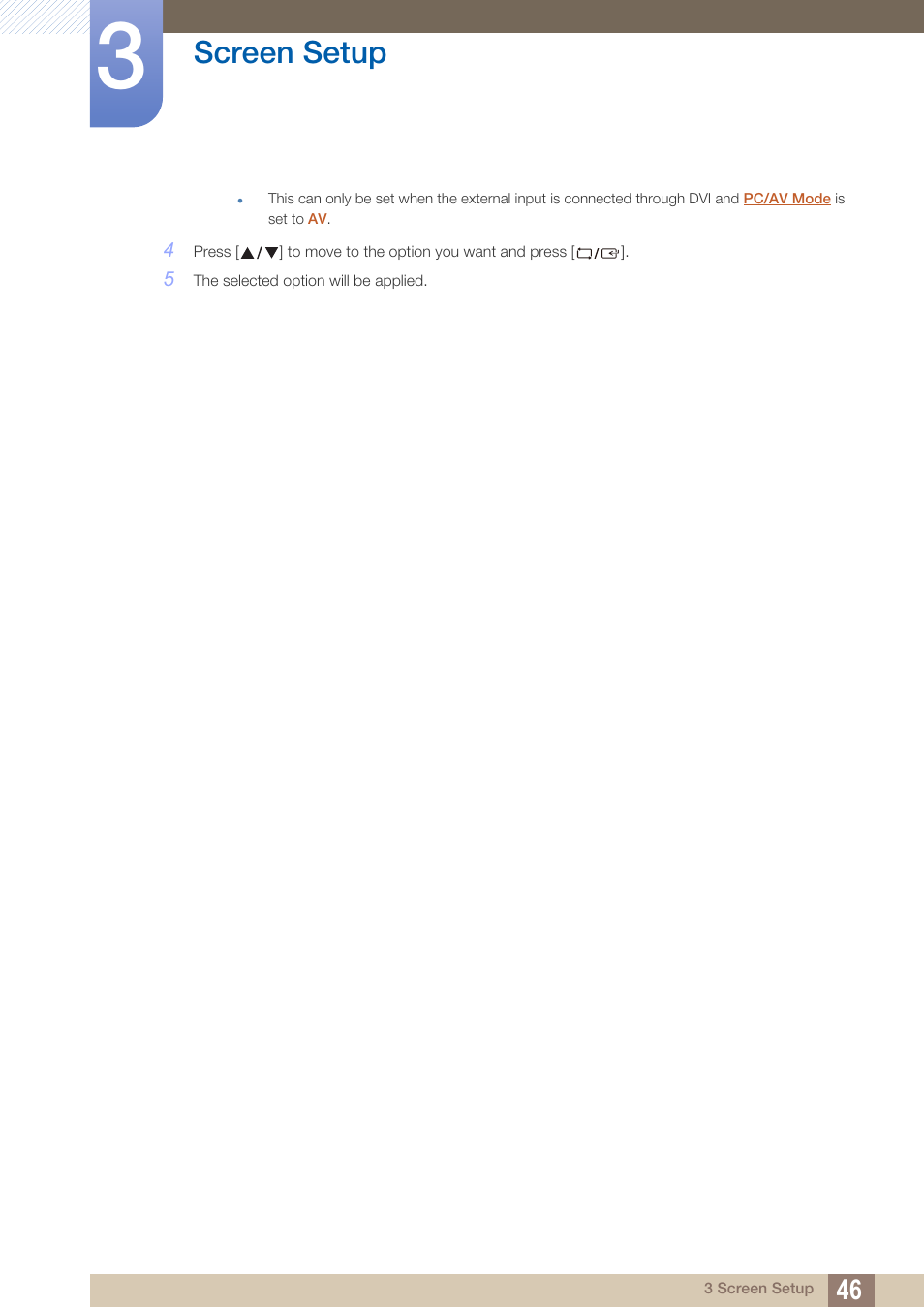 Screen setup | Samsung LS27C750PS-ZA User Manual | Page 46 / 98