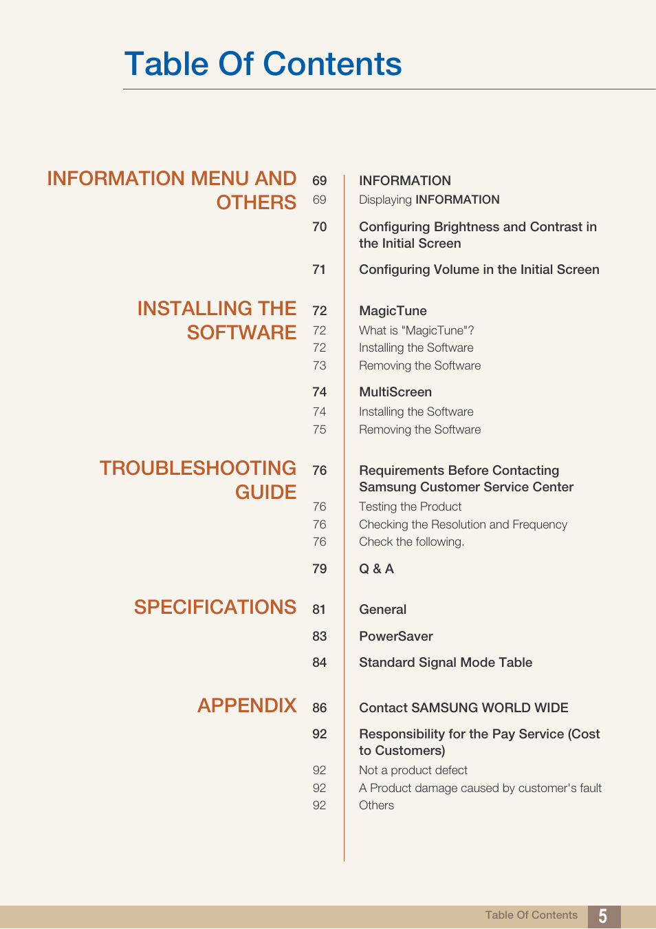 Samsung LS27C750PS-ZA User Manual | Page 5 / 98