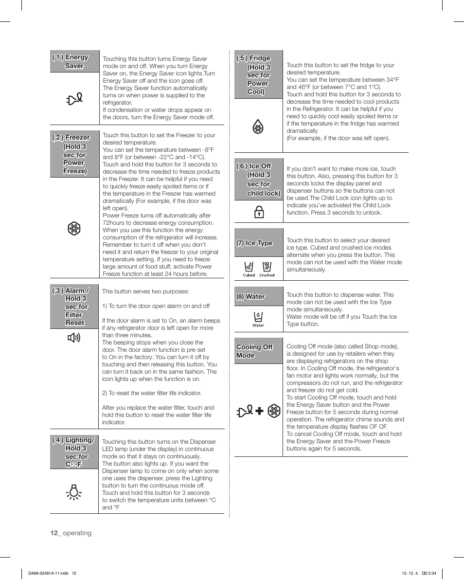 Samsung RF4267HAWP-XAA User Manual | Page 12 / 84