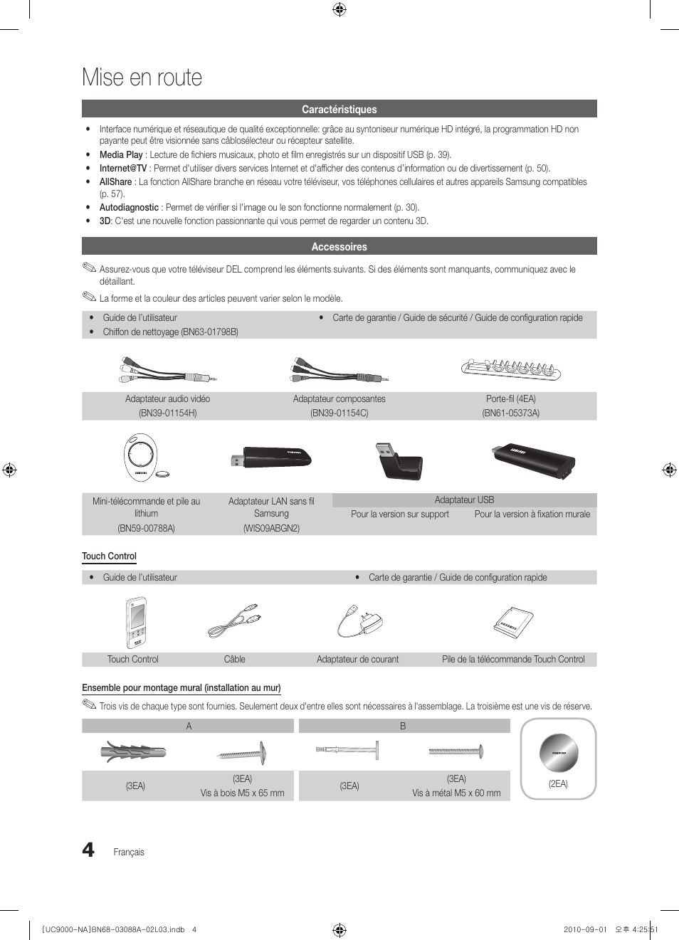 Mise en route | Samsung UN55C9000ZFXZA User Manual | Page 142 / 208