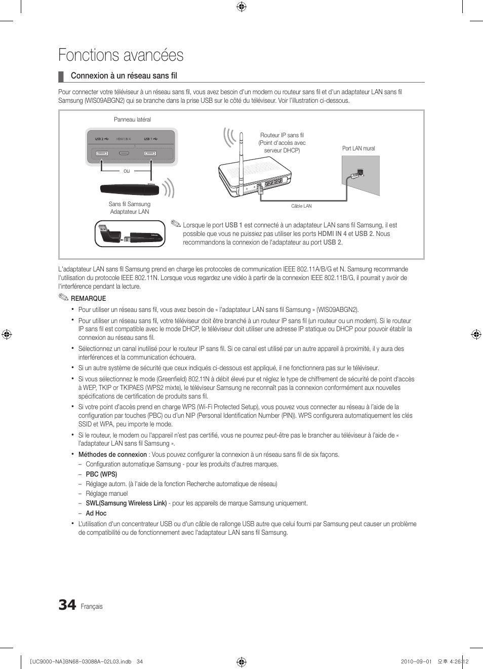 Fonctions avancées | Samsung UN55C9000ZFXZA User Manual | Page 172 / 208