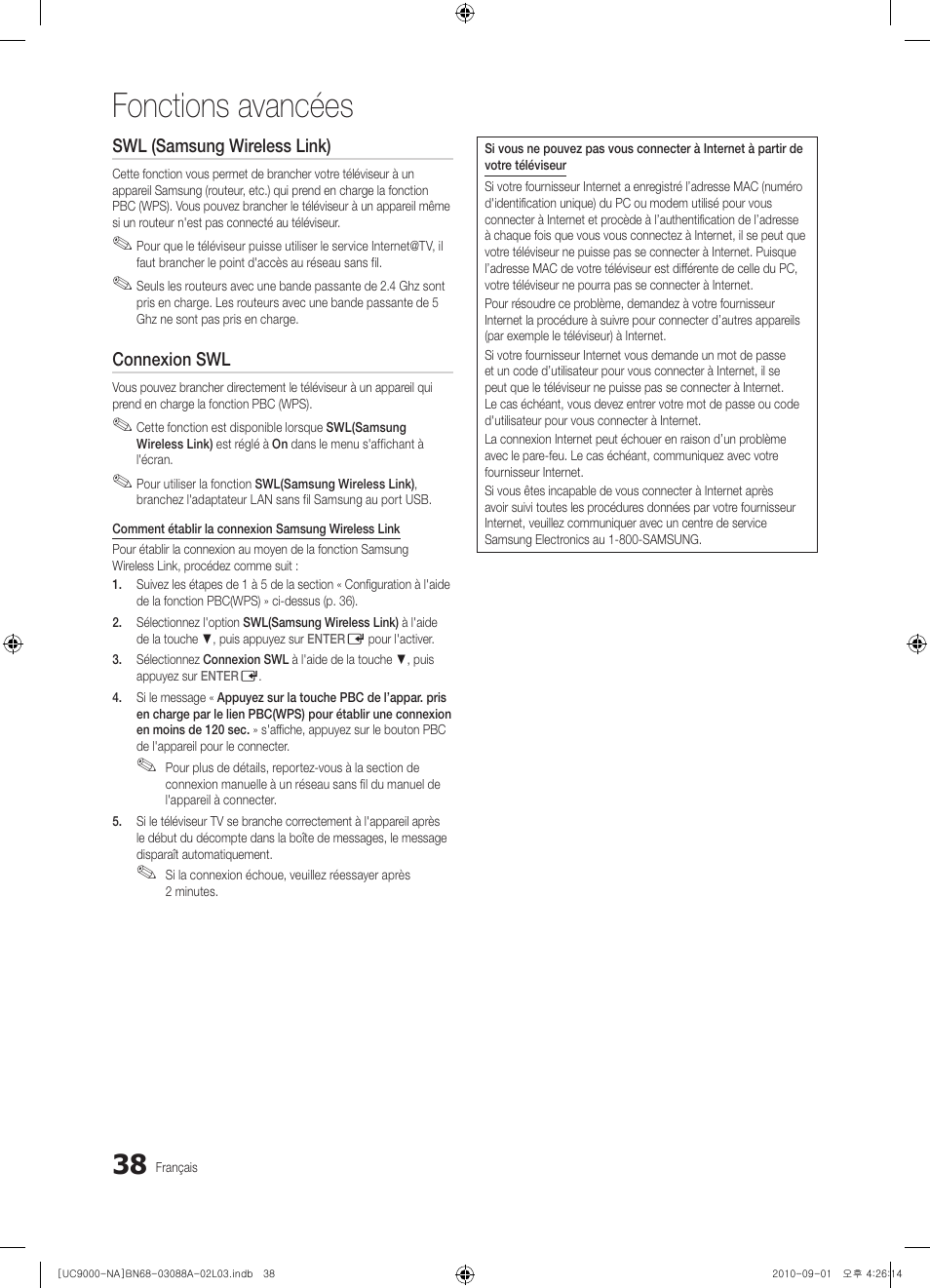 Fonctions avancées | Samsung UN55C9000ZFXZA User Manual | Page 176 / 208
