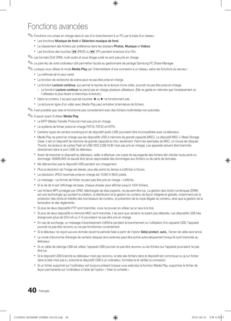 Fonctions avancées | Samsung UN55C9000ZFXZA User Manual | Page 178 / 208
