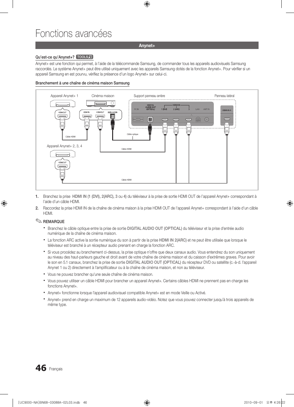 Fonctions avancées | Samsung UN55C9000ZFXZA User Manual | Page 184 / 208