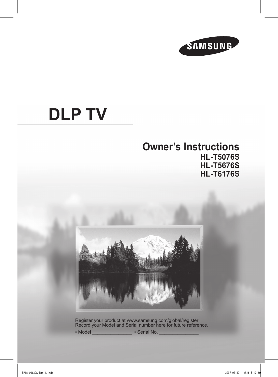 Samsung HLT5676SX-XAA User Manual | 160 pages