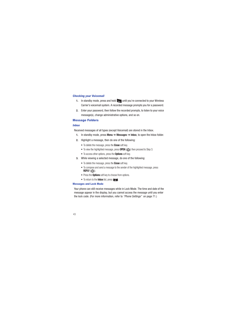 Message folders | Samsung SCH-R335MSATRF User Manual | Page 52 / 108