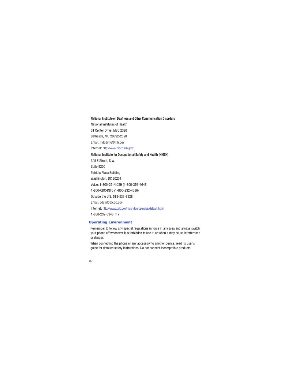 Operating environment | Samsung SCH-R335MSATRF User Manual | Page 96 / 108