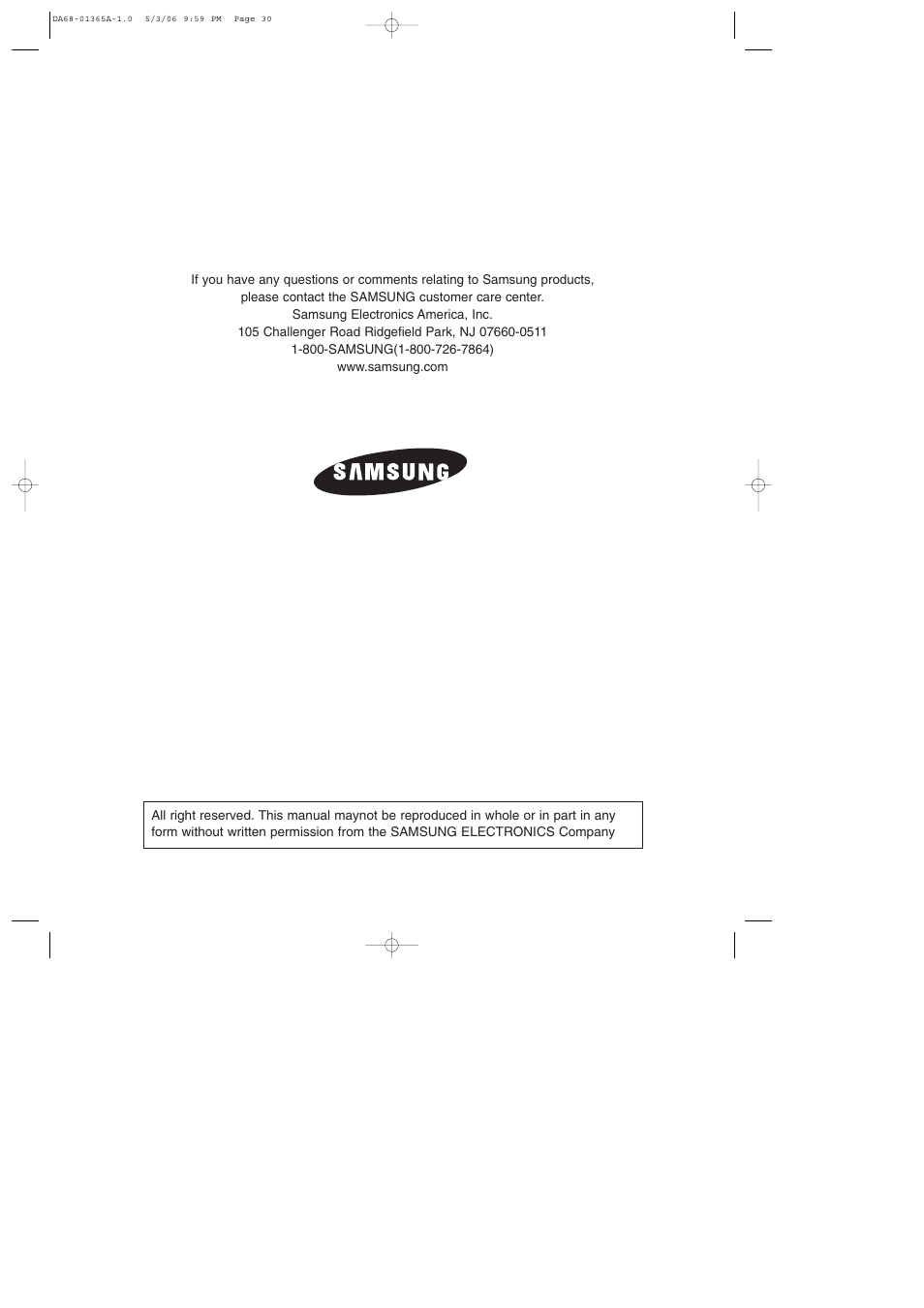 Samsung RS2630SH-XAA User Manual | Page 30 / 30