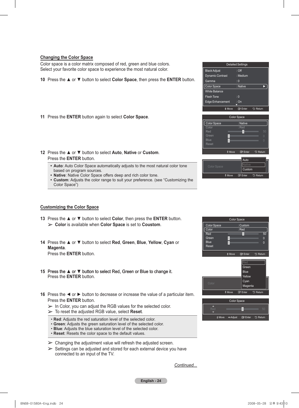 Samsung PN50A510P3FXZA User Manual | Page 24 / 162