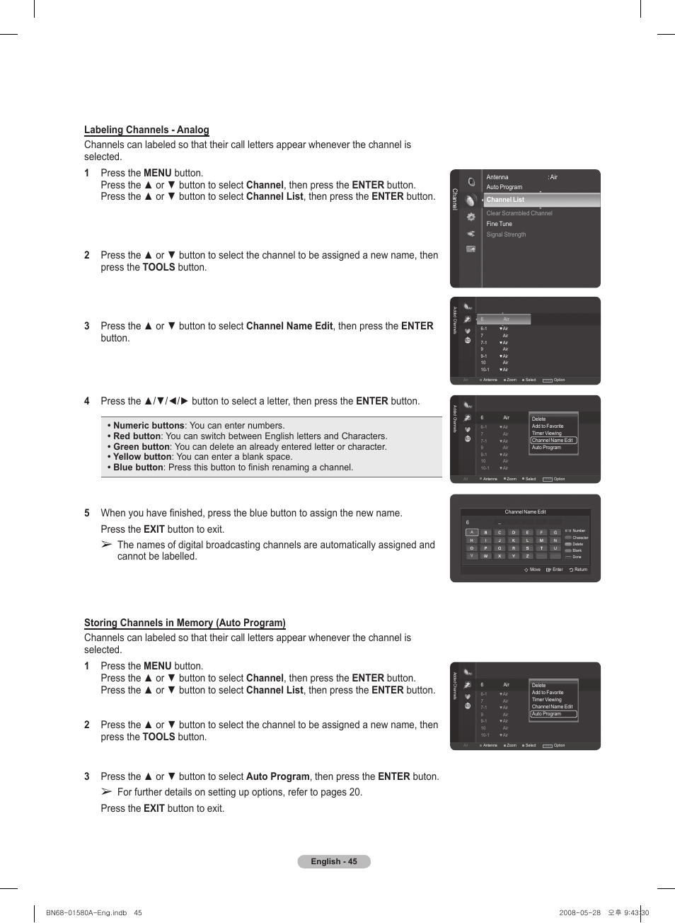 Samsung PN50A510P3FXZA User Manual | Page 45 / 162