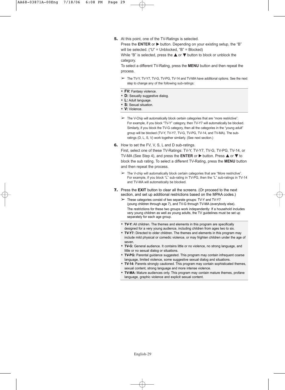 Samsung TXS3064WRX-XAC User Manual | Page 29 / 36